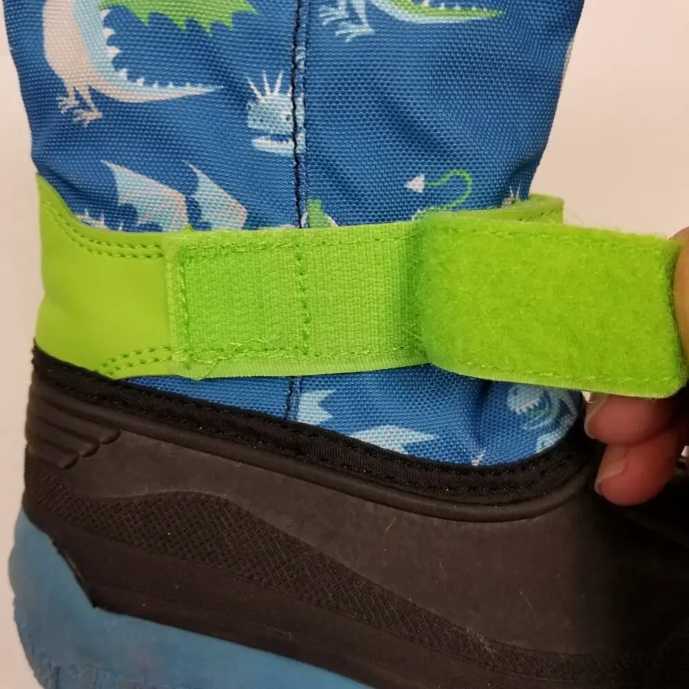 Hatley Little Boys Kids Dragon Snow Winer Rain Boots Blue Green Black Size 7